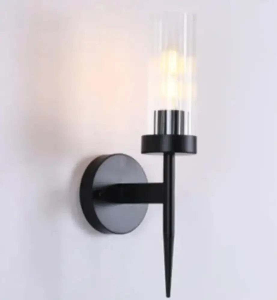 Modern gold ridged glass led sconce light for bedroom