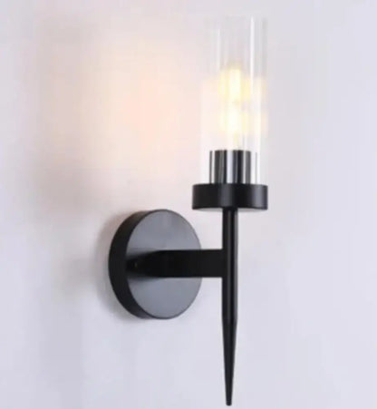 Modern gold ridged glass led sconce light for bedroom