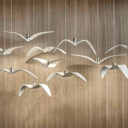 Modern white led seagull chandelier – dining room pendant light