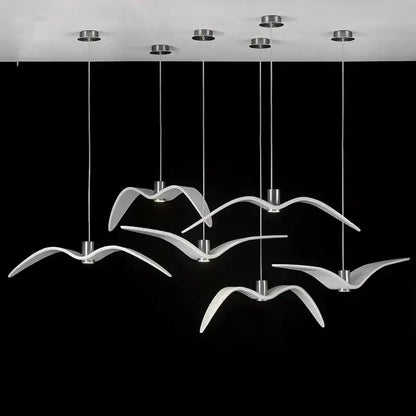 Modern white led seagull chandelier – dining room pendant light