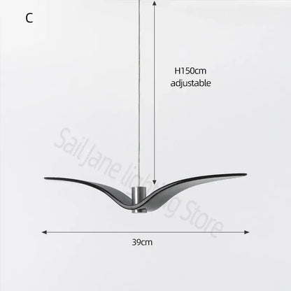 Modern white led seagull chandelier – dining room pendant light