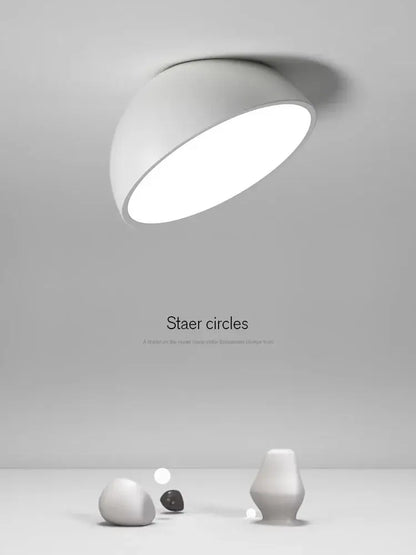 Modern white led semicircular ceiling light bedroom fixture