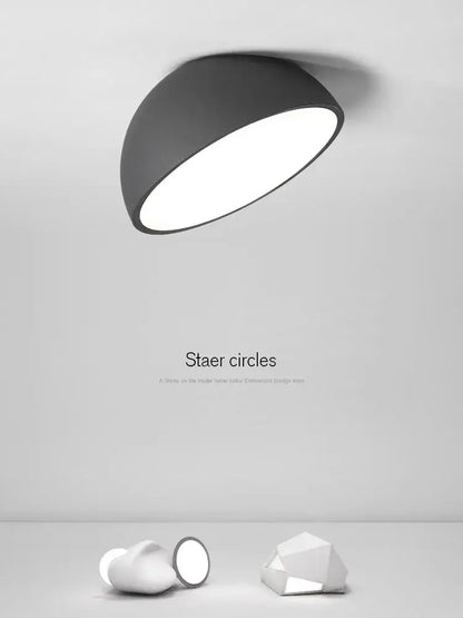 Modern white led semicircular ceiling light bedroom fixture