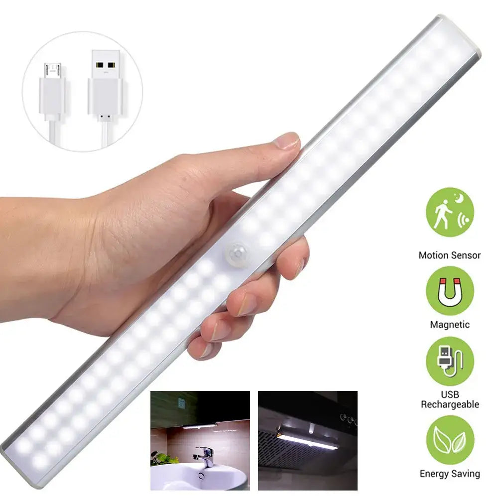 Modern white rectangular led sensor cabinet light kitchen magnetic
