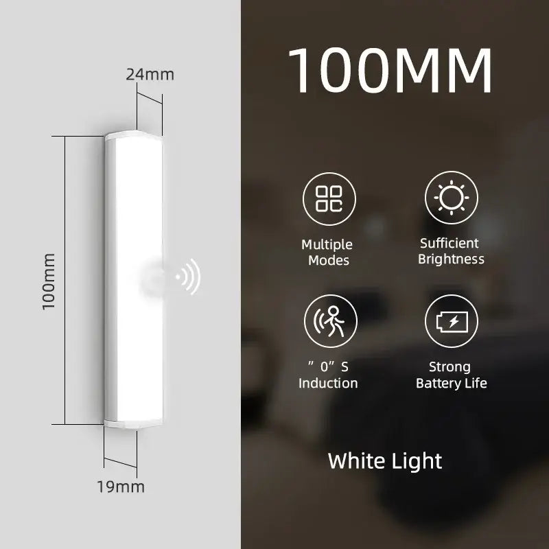 Modern white rectangular led sensor cabinet light kitchen magnetic