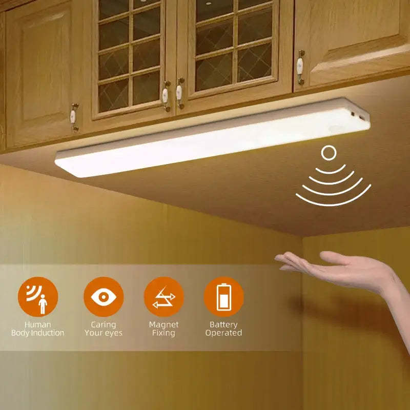 Modern white rectangular led sensor cabinet light kitchen magnetic