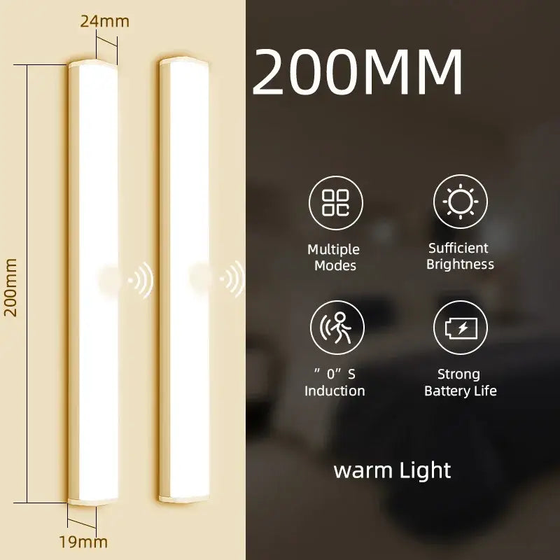 Modern white rectangular led sensor cabinet light kitchen magnetic