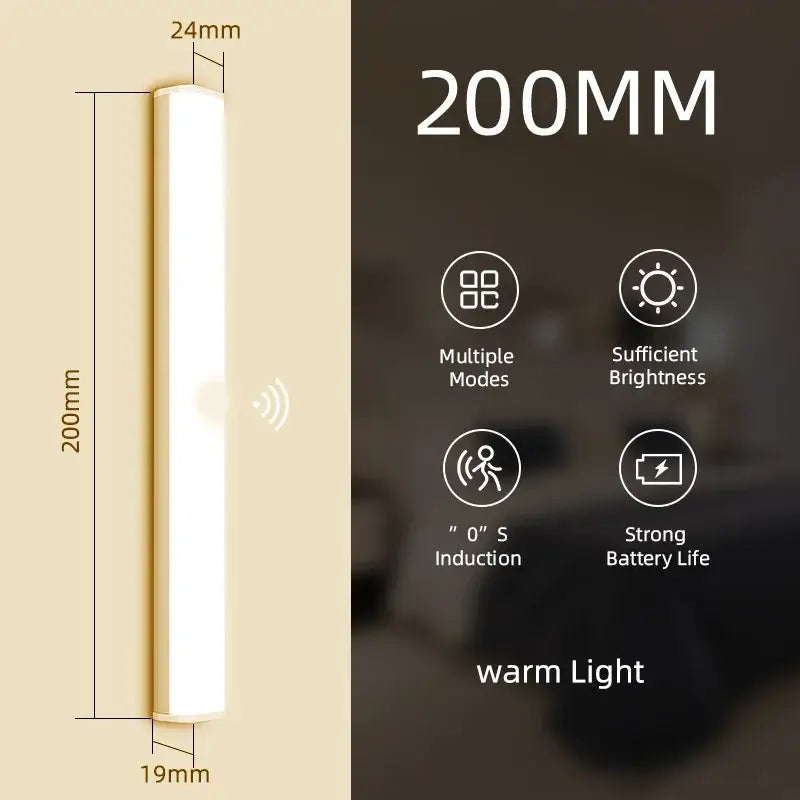 Modern white rectangular led sensor cabinet light kitchen magnetic