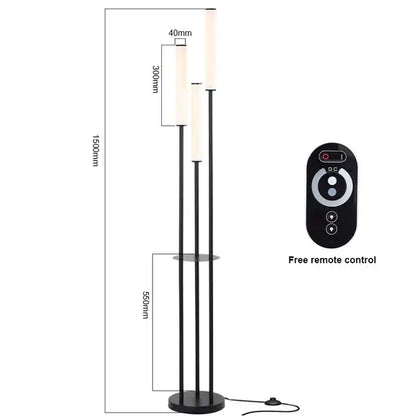 Modern black decorbites led shelf floor lamp for living room