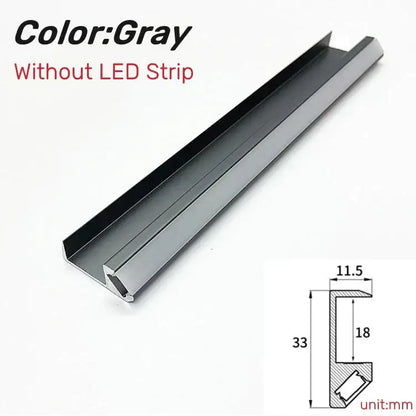 Modern black aluminum led shelf light kitchen corner profile