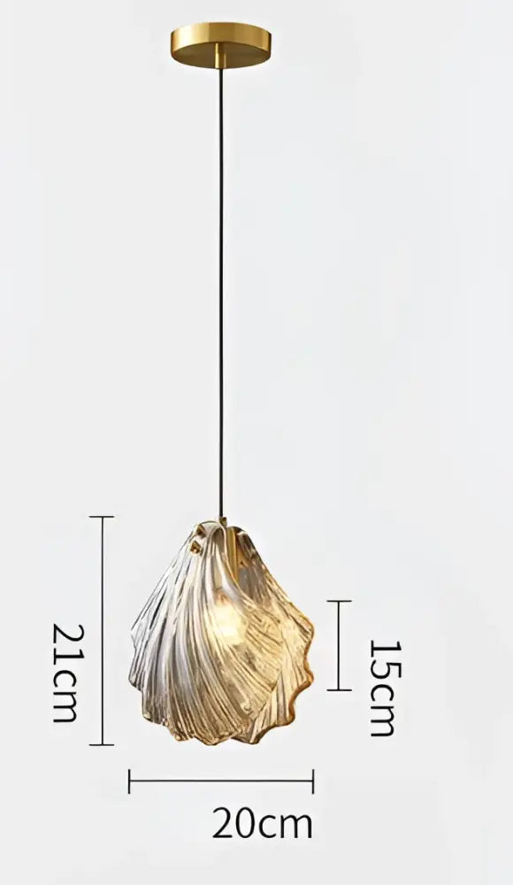 Modern scalloped glass led shell pendant light for dining room