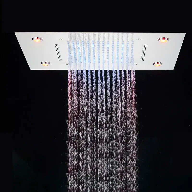 Modern black led shower faucet set bathroom rainfall head