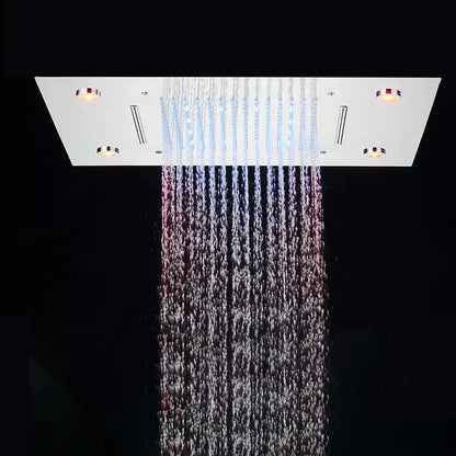 Modern black led shower faucet set bathroom rainfall head