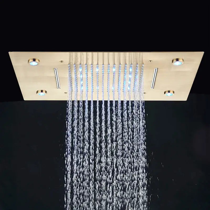 Modern black led shower faucet set bathroom rainfall head