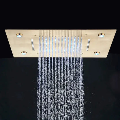 Modern black led shower faucet set bathroom rainfall head