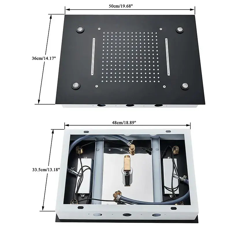 Modern black led shower faucet set bathroom rainfall head