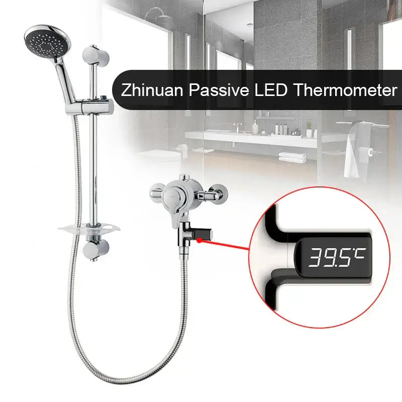 Modern chrome led shower thermometer bathroom temperature display
