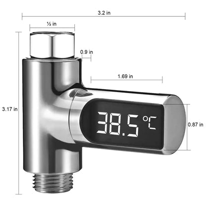 Modern chrome led shower thermometer bathroom temperature display