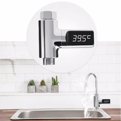 Modern chrome led shower thermometer bathroom temperature display