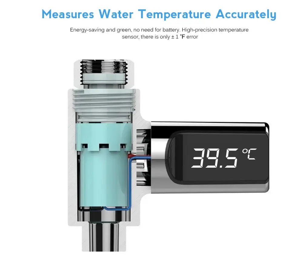 Modern chrome led shower thermometer bathroom temperature display