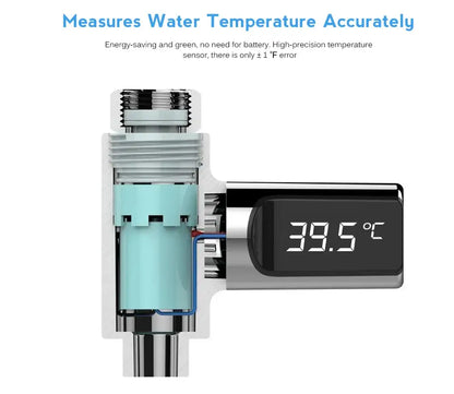 Modern chrome led shower thermometer bathroom temperature display