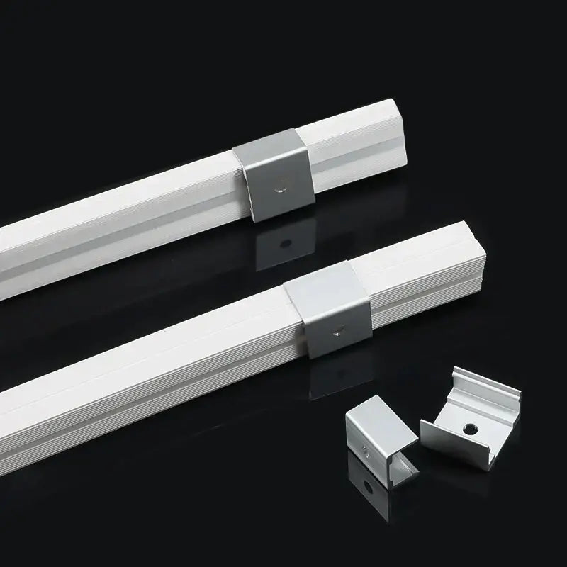 White and aluminum led strip light connector kit for living room