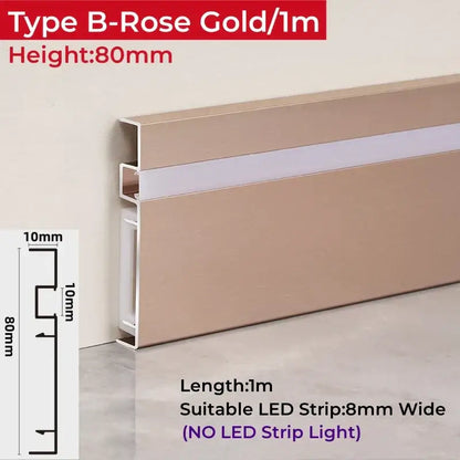 Modern wood & black led skirting aluminum profiles living room decor