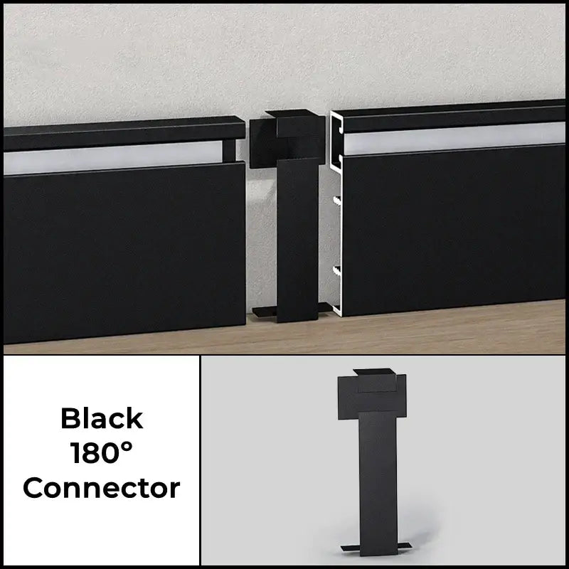 Modern black aluminum profile baseboard led skirting living room lighting