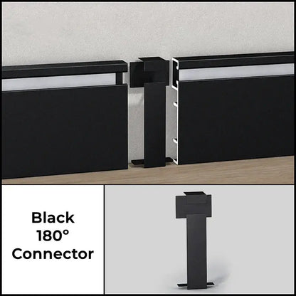 Modern black aluminum profile baseboard led skirting living room lighting