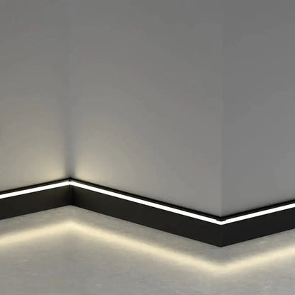 Modern black aluminum profile baseboard led skirting living room lighting