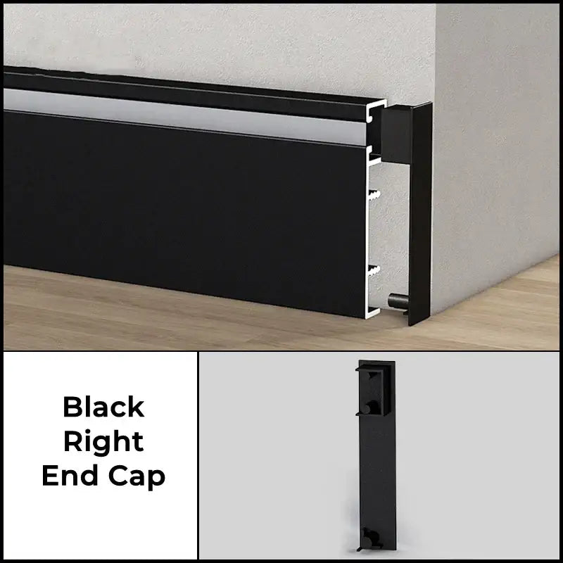 Modern black aluminum profile baseboard led skirting living room lighting