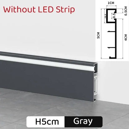 Modern black aluminum profile baseboard led skirting living room lighting
