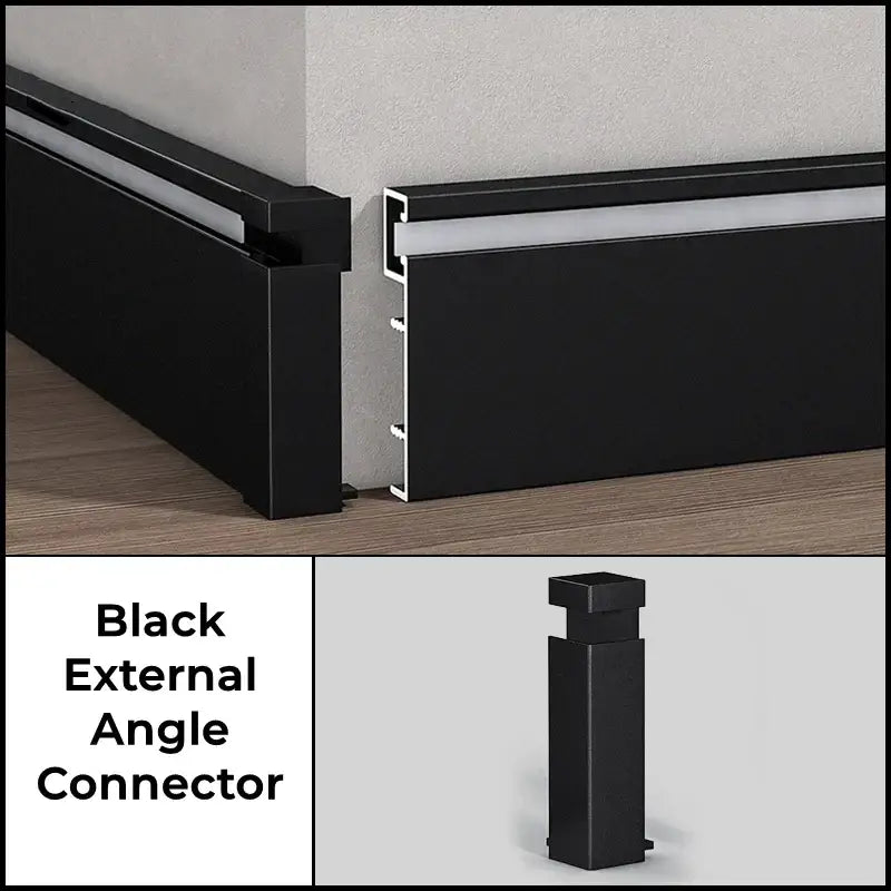 Modern black aluminum profile baseboard led skirting living room lighting