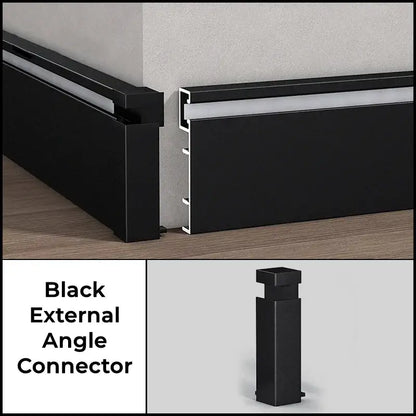 Modern black aluminum profile baseboard led skirting living room lighting
