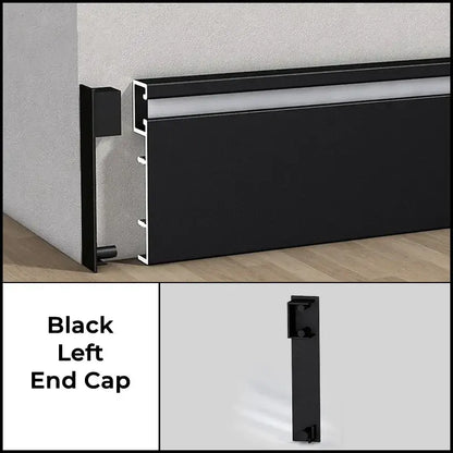 Modern black aluminum profile baseboard led skirting living room lighting