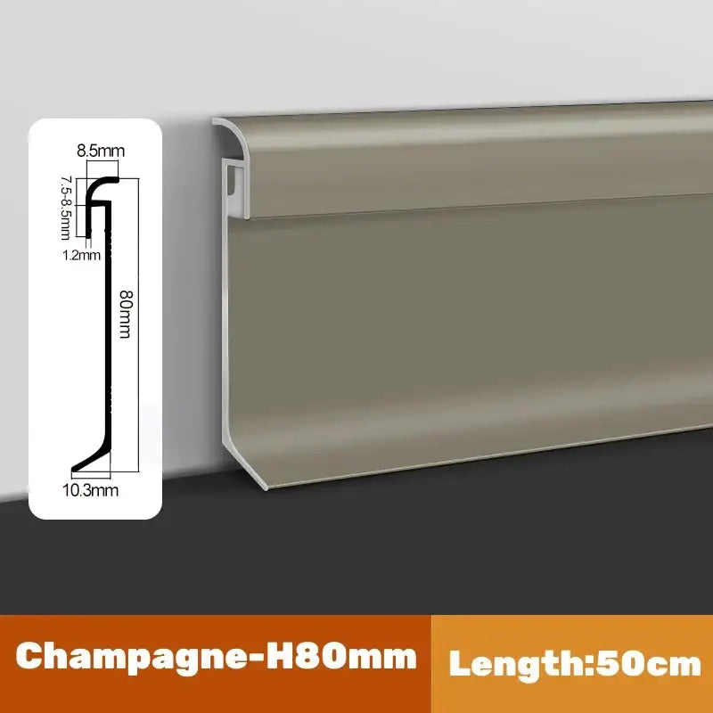 Modern black & gray led skirting line – living room wall trim