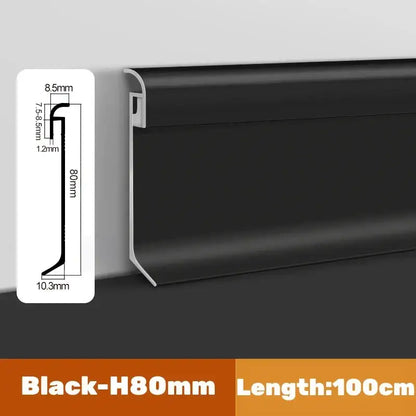 Modern black & gray led skirting line – living room wall trim