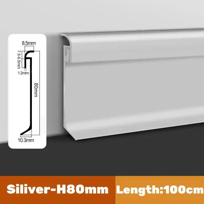 Modern black & gray led skirting line – living room wall trim