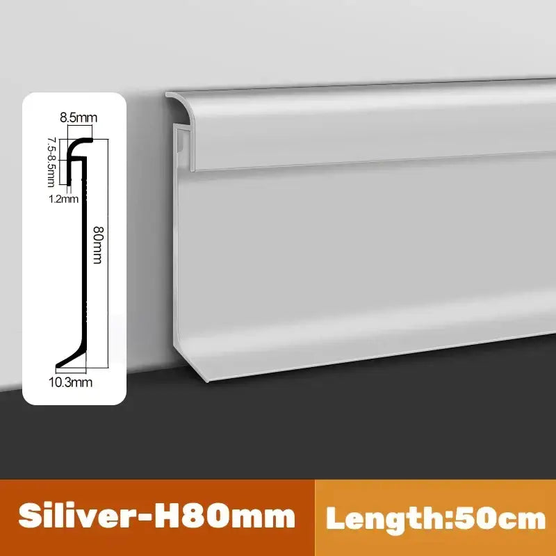 Modern black & gray led skirting line – living room wall trim