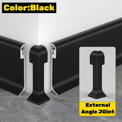 Modern black & gray led skirting line – living room wall trim