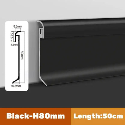 Modern black & gray led skirting line – living room wall trim