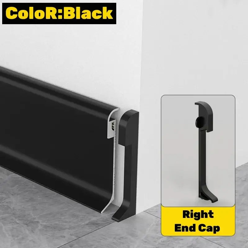 Modern black & gray led skirting line – living room wall trim