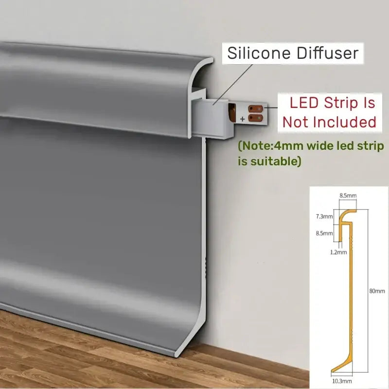 Modern aluminum led skirting line – living room wall decor