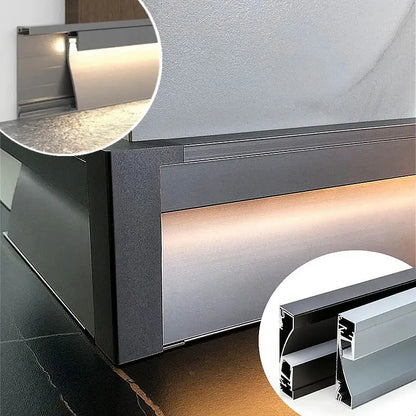 Modern black & gray led skirting line strip light kitchen lighting