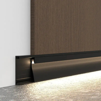 Modern black & gray led skirting line strip light kitchen lighting