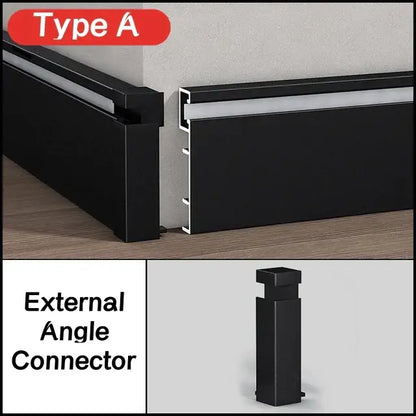 Modern black aluminum led skirting profile living room recessed light