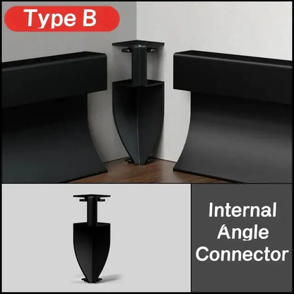 Modern black aluminum led skirting profile living room recessed light