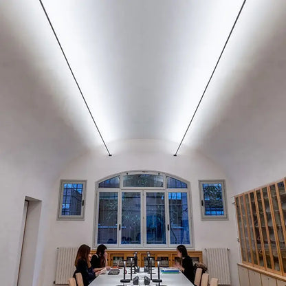 Minimalist off white linear wall light living room remote control