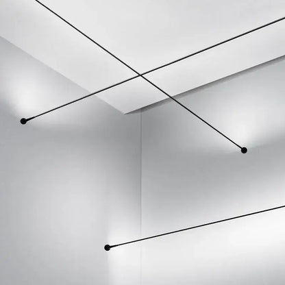 Minimalist off white linear wall light living room remote control