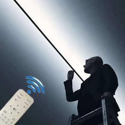 Minimalist off white linear wall light living room remote control